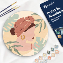 Charger l'image dans la galerie, Peinture par Numéro sur Disque en bois - Femme au Turban de profil