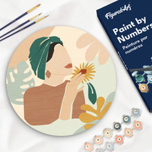 Charger l'image dans la galerie, Peinture par Numéro sur Disque en bois - Femme au Turban vert