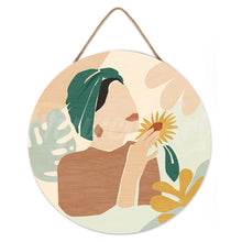 Charger l'image dans la galerie, Peinture par Numéro sur Disque en bois - Femme au Turban vert