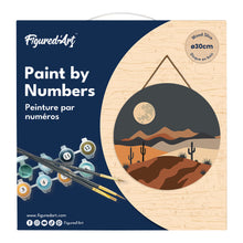 Charger l'image dans la galerie, Peinture par Numéro sur Disque en bois - Clair de lune désertique
