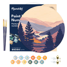 Charger l'image dans la galerie, Peinture par Numéro sur Disque en bois - Vallée d'Automne