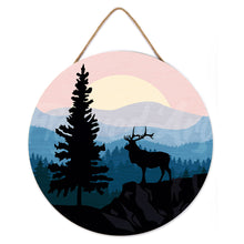 Charger l'image dans la galerie, Peinture par Numéro sur Disque en bois - Cerf majestueux et Paysage