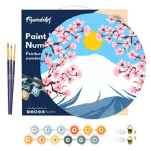 Charger l'image dans la galerie, Peinture par Numéro sur Disque en bois - Le Mont Fuji