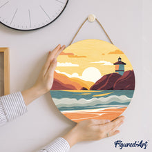 Charger l'image dans la galerie, Peinture par Numéro sur Disque en bois - Plage de Malibu