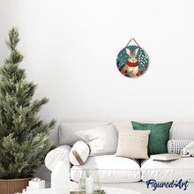 Charger l'image dans la galerie, Peinture par Numéro sur Disque en Bois - Lapin de Noël