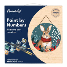 Charger l'image dans la galerie, Peinture par Numéro sur Disque en Bois - Lapin de Noël