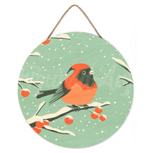 Charger l'image dans la galerie, Peinture par Numéro sur Disque en Bois - Oiseau Rouge d'Hiver