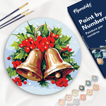 Charger l'image dans la galerie, Peinture par Numéro sur Disque en Bois - Cloches de Noël