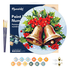 Charger l'image dans la galerie, Peinture par Numéro sur Disque en Bois - Cloches de Noël