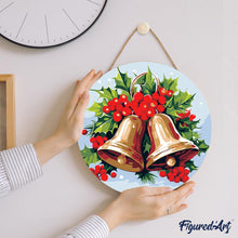 Charger l'image dans la galerie, Peinture par Numéro sur Disque en Bois - Cloches de Noël