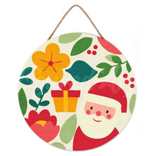 Charger l'image dans la galerie, Peinture par Numéro sur Disque en Bois - Père Noël et Fleurs