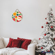 Charger l'image dans la galerie, Peinture par Numéro sur Disque en Bois - Père Noël et Fleurs