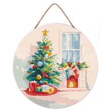 Charger l'image dans la galerie, Peinture par Numéro sur Disque en Bois - Sapin et Cheminée