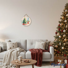 Charger l'image dans la galerie, Peinture par Numéro sur Disque en Bois - Sapin et Cheminée