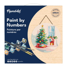 Charger l'image dans la galerie, Peinture par Numéro sur Disque en Bois - Sapin et Cheminée
