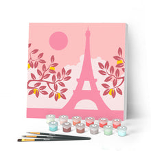 Charger l'image dans la galerie, Mini Peinture par Numéros petit format 20x20cm avec cadre Paris au Soleil