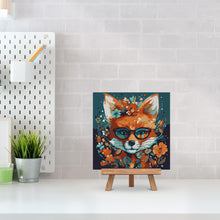 Charger l'image dans la galerie, Mini Peinture par Numéros 20x20cm avec cadre Renard Fantaisie et Fleurs