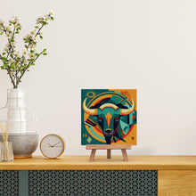 Charger l'image dans la galerie, Mini Peinture par Numéros 20x20cm avec cadre Taureau Art Déco