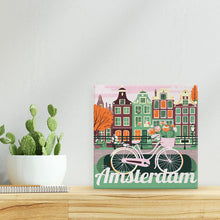 Charger l'image dans la galerie, Mini Peinture par Numéros 20x20cm avec cadre Vélo à Amsterdam