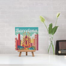 Charger l'image dans la galerie, Mini Peinture par Numéros 20x20cm avec cadre Sagrada à Barcelone