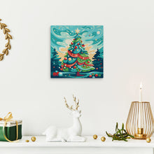 Charger l'image dans la galerie, Mini Peinture par Numéros 20x20cm avec cadre Sapin de Noël Abstrait