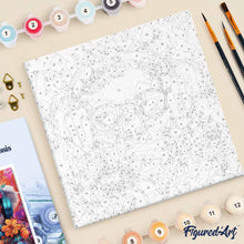 Charger l'image dans la galerie, Mini Peinture par Numéros 20x20cm avec cadre Koala fantaisie et fleurs