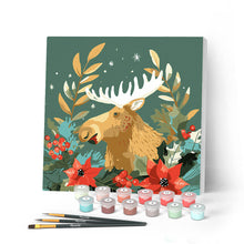 Charger l'image dans la galerie, Mini Peinture par Numéros 20x20cm avec cadre Orignal de Noël