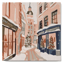 Charger l'image dans la galerie, Mini Peinture par Numéros 20x20cm avec cadre Allée de Noël Enneigée