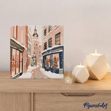 Charger l'image dans la galerie, Mini Peinture par Numéros 20x20cm avec cadre Allée de Noël Enneigée