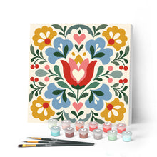 Charger l'image dans la galerie, Peinture par numéros Figured'Art Mini Peinture par Numéros 20x20cm avec cadre Mandala floral
