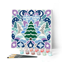 Charger l'image dans la galerie, Peinture par numéros Figured'Art Mini Peinture par Numéros 20x20cm avec cadre Mandala de Noël
