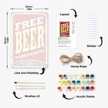Charger l'image dans la galerie, Peinture par Numéros Affiche Métallique - Bière Gratuite demain