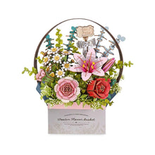Charger l'image dans la galerie, Puzzle 3D Panier de Fleurs en Bois