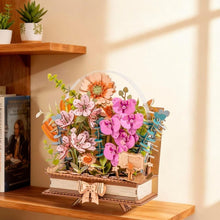 Charger l'image dans la galerie, Puzzle 3D - Livre fleuri en bois