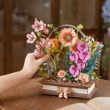 Charger l'image dans la galerie, Puzzle 3D - Livre fleuri en bois