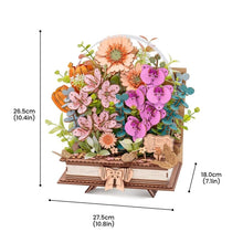 Charger l'image dans la galerie, Puzzle 3D - Livre fleuri en bois