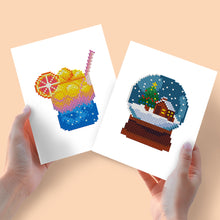 Charger l'image dans la galerie, Mini Diamond Painting 15x20cm (2 pièces) - Smoothie d'Été et Boule à Neige d'Hiver