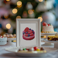 Charger l'image dans la galerie, Mini Diamond Painting 15x20cm (2 pièces) - Lèvres Rouges et Gâteau aux Baies