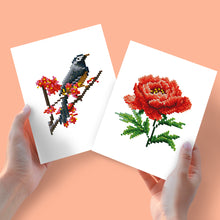 Charger l'image dans la galerie, Mini Diamond Painting 15x20cm (2 pièces) - Oiseau et Rose