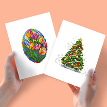 Charger l'image dans la galerie, Mini Diamond Painting 15x20cm (2 pièces) - Œufs de Pâques et Sapins de Noël