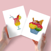 Charger l'image dans la galerie, Mini Diamond Painting 15x20cm (2 pièces) - Cocktail et Cupcake