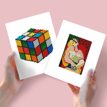 Charger l'image dans la galerie, Mini Diamond Painting 15x20cm (2 pièces) - Cube Rubik et Peinture Classique