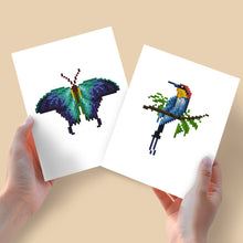 Charger l'image dans la galerie, Mini Diamond Painting 15x20cm (2 pièces) - Design Papillon et Oiseau