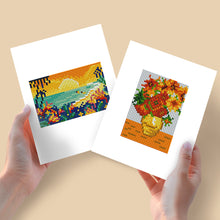 Charger l'image dans la galerie, Mini Diamond Painting 15x20cm (2 pièces) - Coucher de Soleil et Fleurs