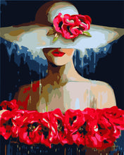 Charger l'image dans la galerie, Peinture par numéros - Femme au chapeau et Fleurs