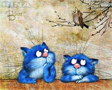 Charger l'image dans la galerie, peinture par numéros | Petits Chats Bleus | animaux, chats, complexe | FiguredArt