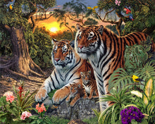 Charger l'image dans la galerie, Peinture par numéros Famille de Tigre | Figured'Art complexe nouveautés animaux paysages tigres forêt