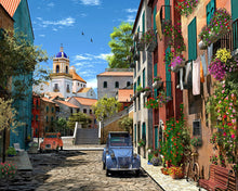 Charger l'image dans la galerie, Peinture par numéros Ruelle et 2 CV | Figured'Art intermédiaire nouveautés ville paysages
