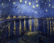 Charger l'image dans la galerie, Broderie Point de Croix - Van Gogh Nuit Etoilée sur le Rhone