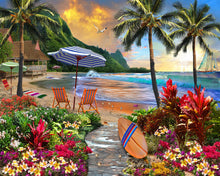 Charger l'image dans la galerie, Peinture par numéros Sous les cocotiers | Figured'Art intermédiaire nouveautés paysages